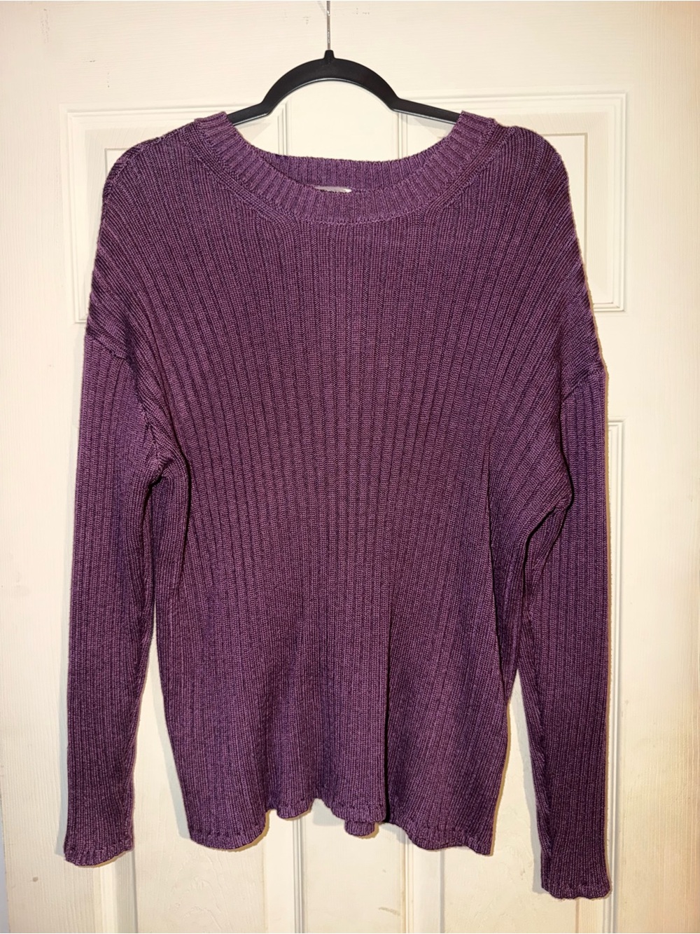 Jessica Simpson Purple Ribbed Crewneck Sweater